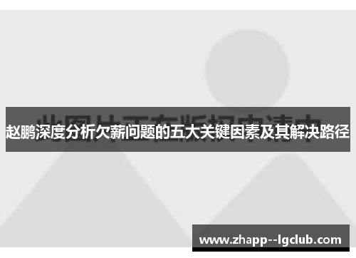 赵鹏深度分析欠薪问题的五大关键因素及其解决路径